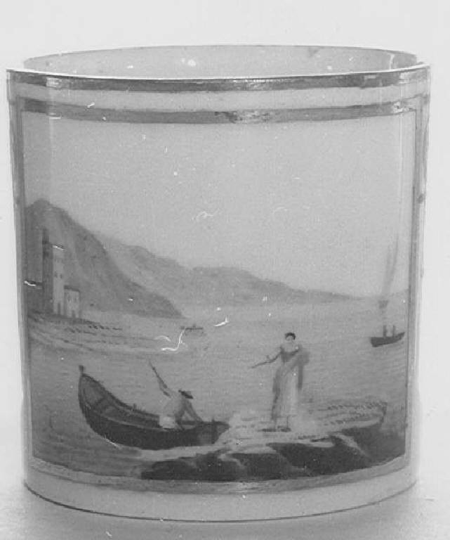 Paesaggio (tazza) - manifattura di Napoli (sec. XVIII)