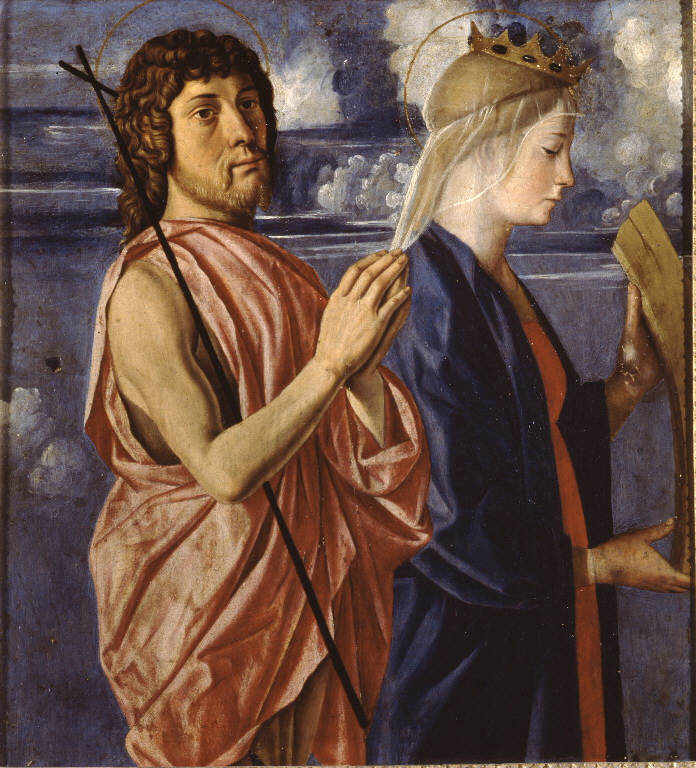 San Giovanni Battista e Santa Caterina d'Alessandria (dipinto, elemento d'insieme) di Caselli Cristoforo detto Cristoforo de' Temperelli (fine sec. XV)