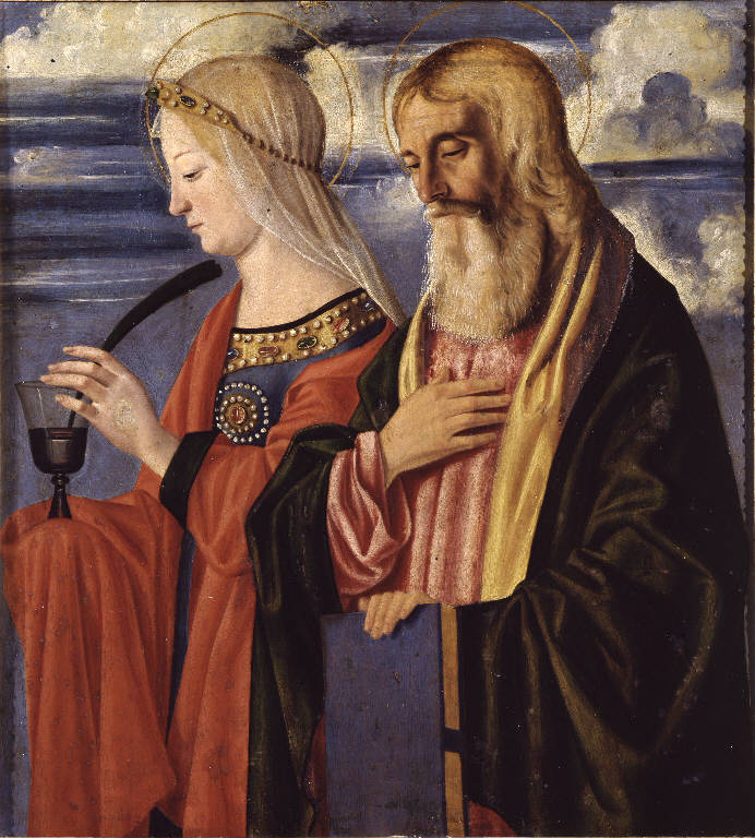 San Giovanni Evangelista e Santa Maria Maddalena (?) (dipinto, elemento d'insieme) di Caselli Cristoforo detto Cristoforo de' Temperelli (fine sec. XV)