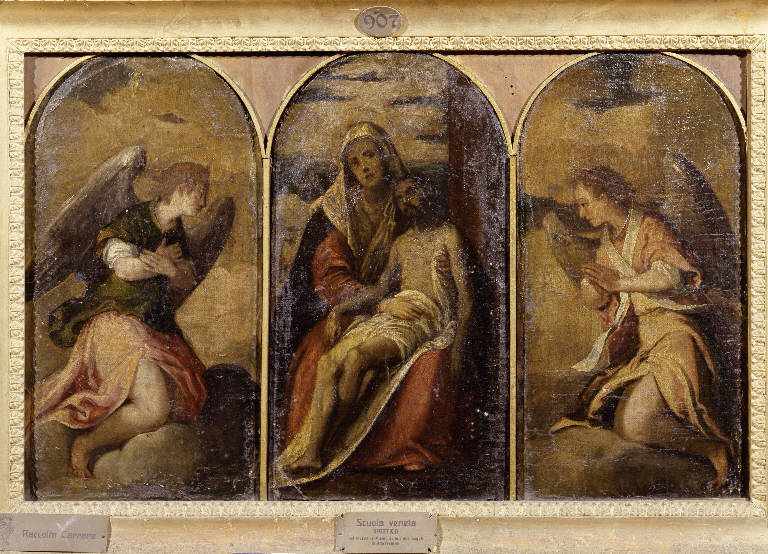 Pietà (dipinto, elemento d'insieme) - ambito vicentino (sec. XVI)