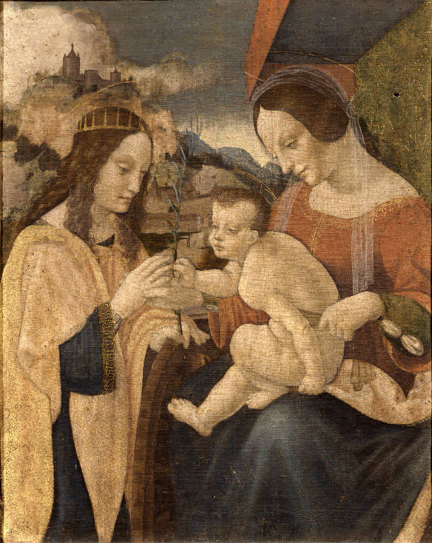 Matrimonio mistico di Santa Caterina d'Alessandria (dipinto) di Leonardo da Vinci (scuola) (sec. XVI)