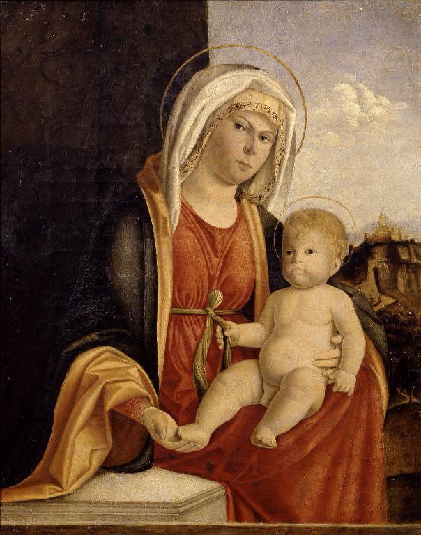 Madonna con Bambino (dipinto) di Cima Giovanni Battista detto Cima da Conegliano (bottega) (inizio sec. XVI)