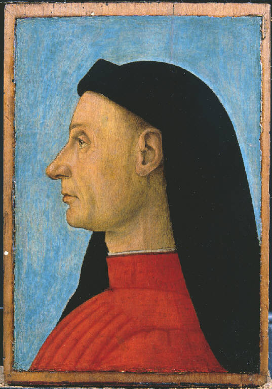 Ritratto maschile di profilo (dipinto) - ambito veneziano (sec. XV)