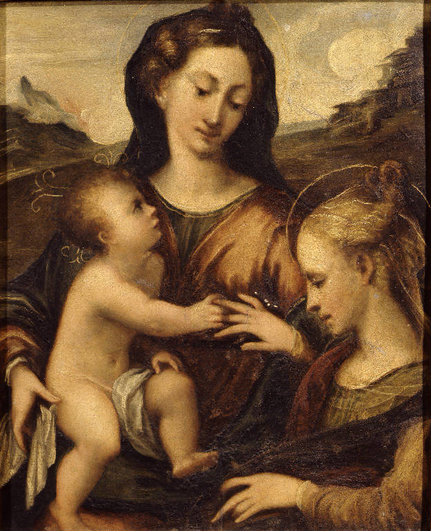 Matrimonio mistico di Santa Caterina d'Alessandria (dipinto) di Mazzola Francesco detto Parmigianino (scuola) (sec. XVI)