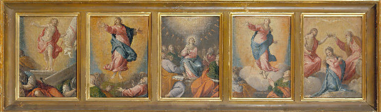 Incoronazione di Maria Vergine (dipinto, elemento d'insieme) di Maffeo da Verona (sec. XVI)