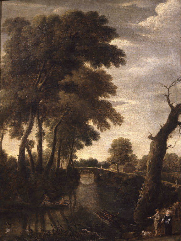 Paesaggio fluviale (dipinto) di Stock Ignatius van der (sec. XVII)
