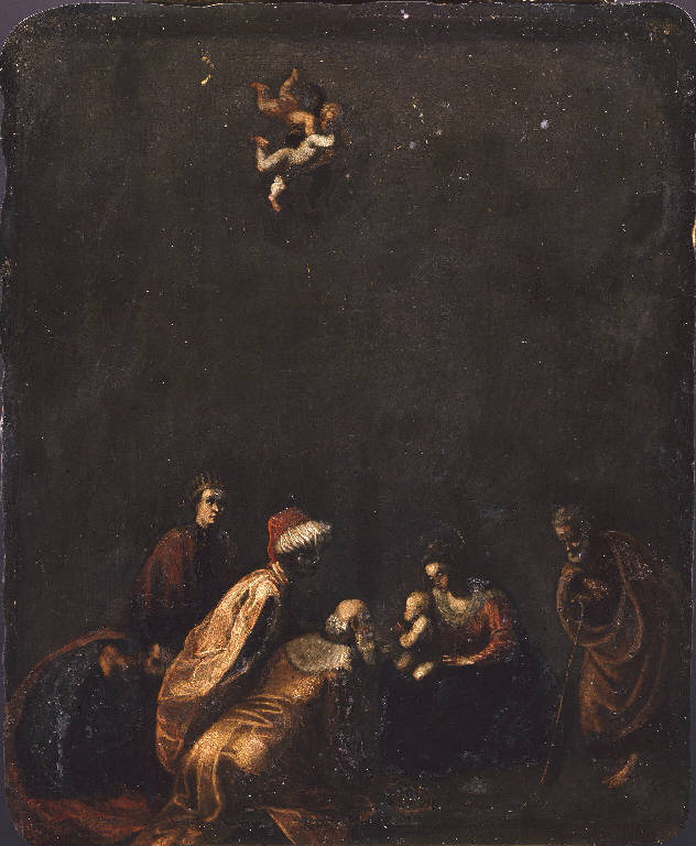 Adorazione dei Magi (dipinto) di Da Ponte Leandro detto Bassano Leandro (scuola) (sec. XVII)
