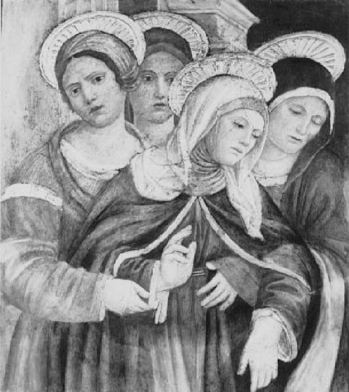 Madonna addolorata con le pie donne (dipinto) - scuola lombarda (sec. XVI)