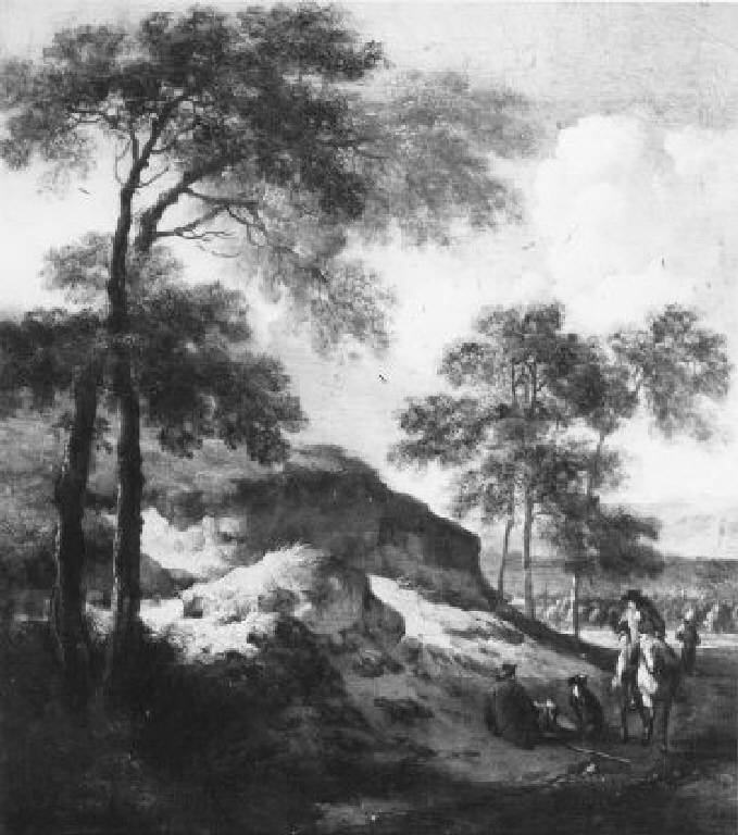 Paesaggio rupestre con figure (dipinto) di Wijnants Jan (sec. XVII)