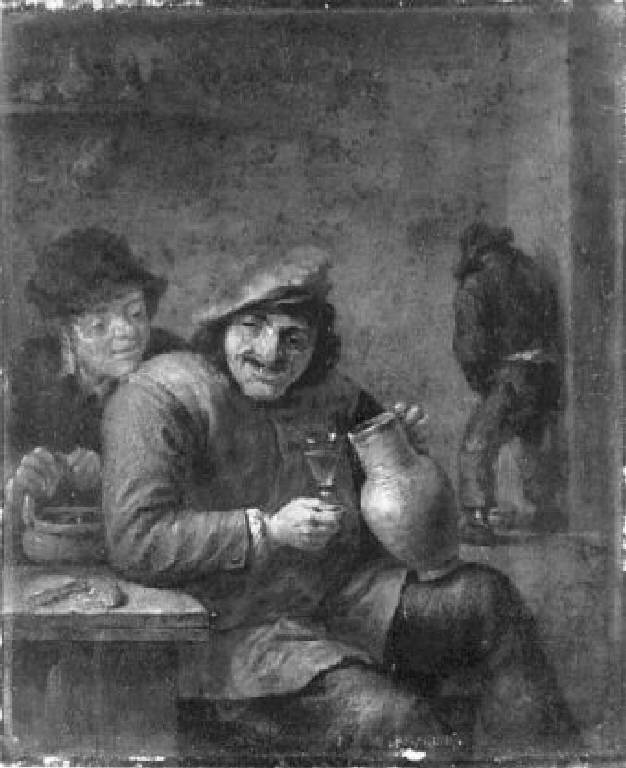 Interno di taverna con bevitore (dipinto) di Teniers Abraham (attribuito) (sec. XVII)