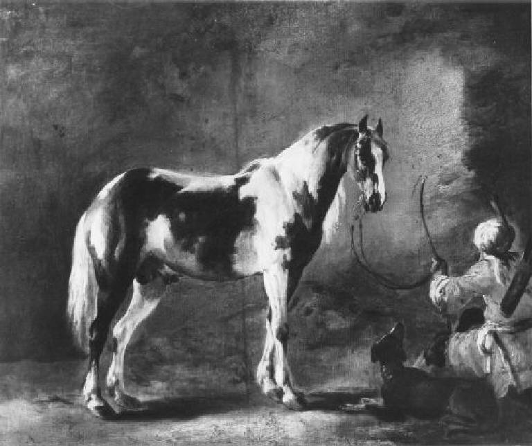 Turco con cavallo e cane (dipinto) di Carlaet Abraham van (sec. XVIII)