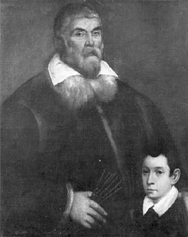 Ritratto di pittore con figlio (dipinto) di Da Ponte Francesco detto Bassano Francesco il Giovane (scuola) (sec. XVI)