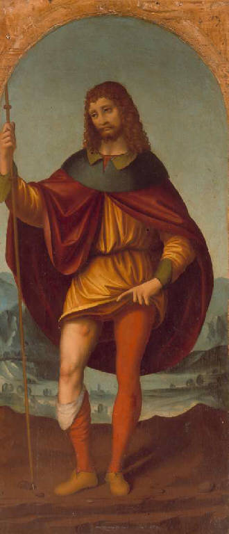 San Rocco (scomparto di polittico, opera isolata) di Marco d'Oggiono (sec. XVI)