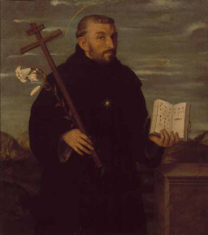 San Nicola da Tolentino (dipinto) di Moroni Giovan Battista (sec. XVI)