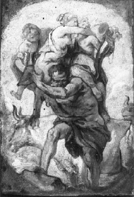Ercole regge sulle spalle tre donne (dipinto) di Rubens Peter Paul (scuola) (sec. XVII)