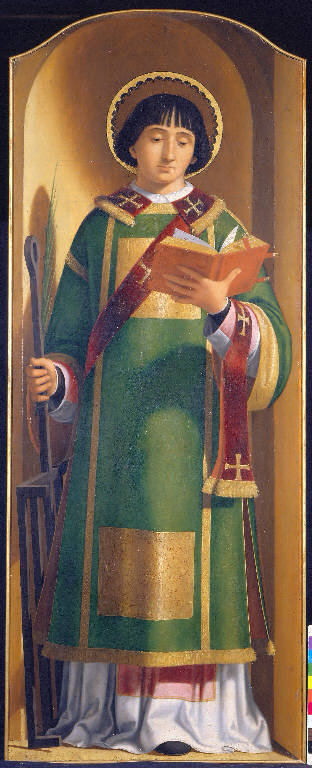 San Lorenzo (dipinto, elemento d'insieme) di Previtali Andrea (sec. XVI)