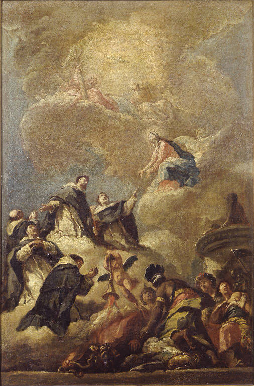 Gloria dei domenicani, Santi domenicani in gloria (dipinto) di Diziani Gaspare (sec. XVIII)