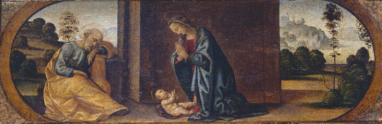 Natività di Gesù (dipinto) di Lorenzo di Credi (scuola) (sec. XVI)