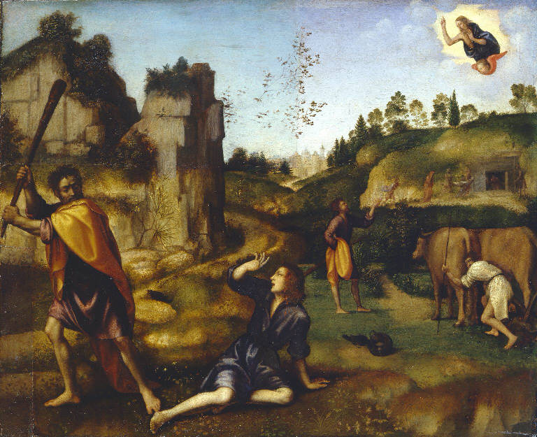 Uccisione di Abele (dipinto) di Albertinelli Mariotto (sec. XVI)