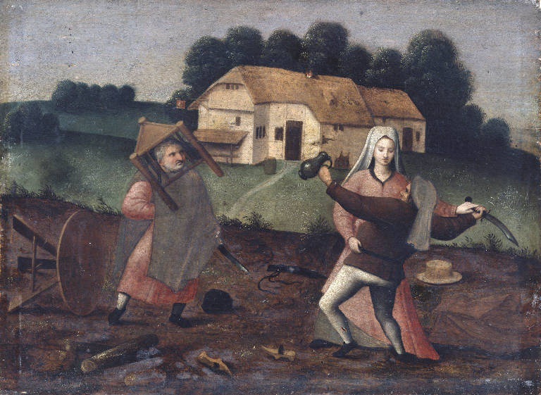 Rissa di contadini (dipinto) di Aeken Jeroen van detto Hieronymus Bosch (maniera) (sec. XVI)