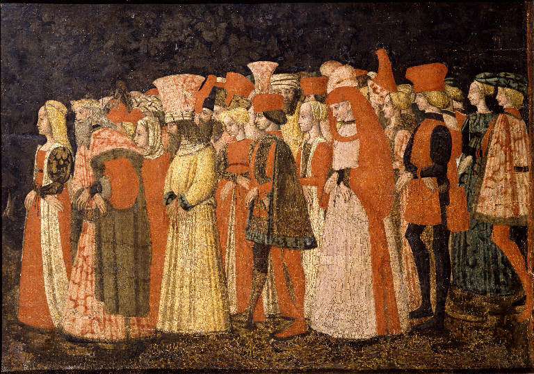 Scena di corte (dipinto) - ambito lombardo (sec. XV)