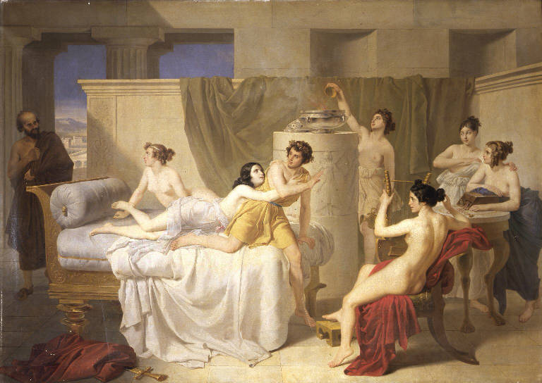 Scena di vita romana (dipinto) di Arienti Carlo (sec. XIX)
