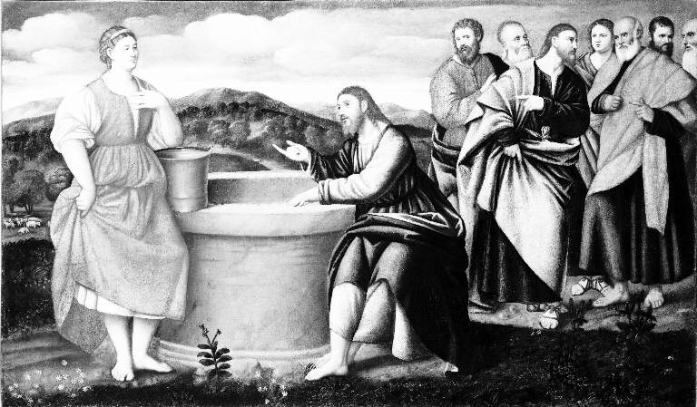 Cristo e la samaritana (dipinto) - ambito veneziano (sec. XVI)