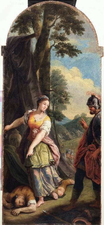 Giaele mostra Sisara morto a Barac (dipinto) di Albricci Enrico (sec. XVIII)