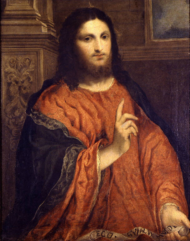 Cristo benedicente (dipinto) di Bordone Paris (sec. XVI)