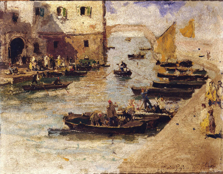 Veduta di Chioggia (dipinto) di Bianchi Mosè (sec. XIX)