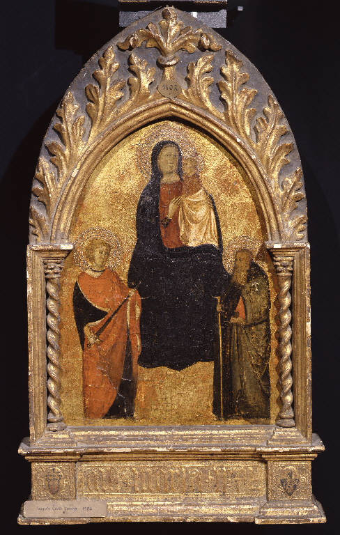 Madonna con Bambino tra San Martino e Sant'Antonio Abate (dipinto) - ambito fiorentino (sec. XIV)