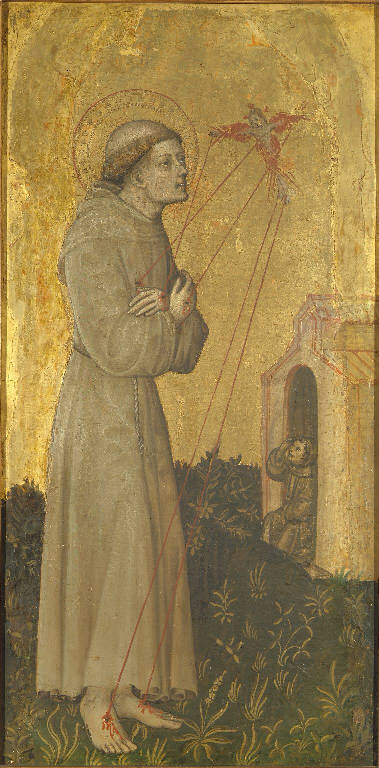 San Francesco d'Assisi riceve le stimmate (scomparto di polittico dipinto) di Bembo Bonifacio (sec. XV)