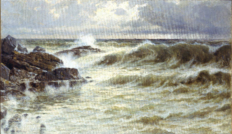 Marina in tempesta (dipinto) di Giuliano Bartolomeo (sec. XIX)