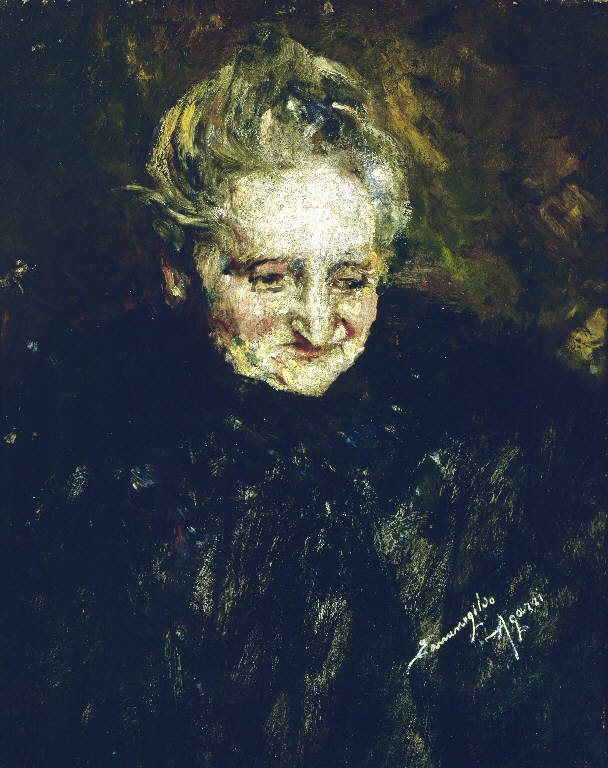 Ritratto della signora Agazzi (dipinto) di Agazzi Ermenegildo (sec. XX)