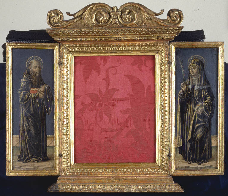Santa Scolastica (sportello di tabernacolo dipinto, elemento d'insieme) di Civerchio Vincenzo (fine/ inizio sec. XVI)