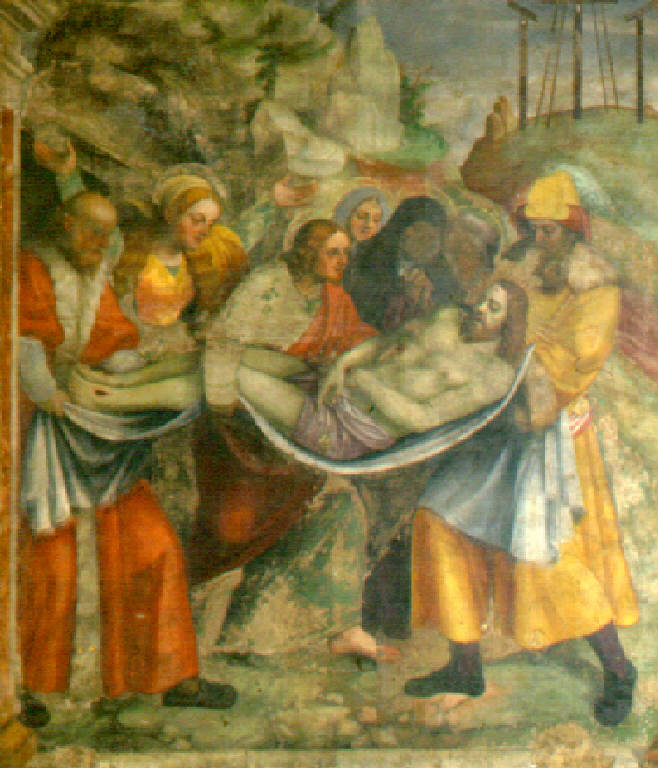 Trasporto di Cristo al sepolcro (dipinto, opera isolata) di Paolo da Cailina il Giovane (prima metà sec. XVI)