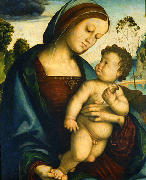 Madonna con Bambino (dipinto, opera isolata) di Zaganelli Francesco (primo quarto sec. XVI)