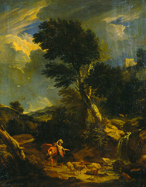 Figure di pastori con il gregge (dipinto, opera isolata) di Mulier Pieter il Giovane detto Cavalier Tempesta (seconda metà sec. XVII)