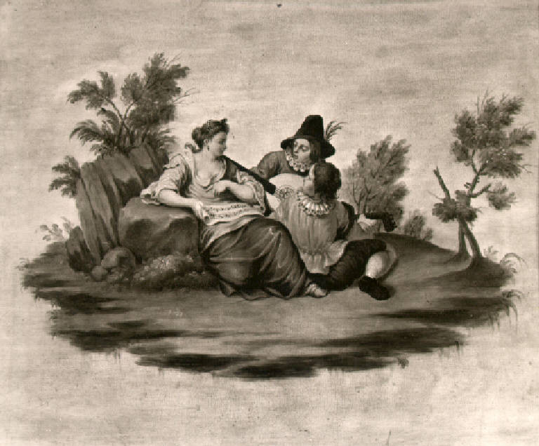 Scena pastorale (dipinto, opera isolata) - scuola veneziana (sec. XVIII)