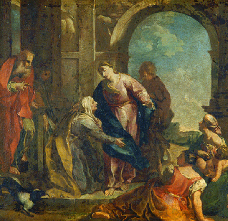 Maria Vergine incontra Santa Elisabetta (dipinto, opera isolata) - scuola veneta (prima metà sec. XVIII)