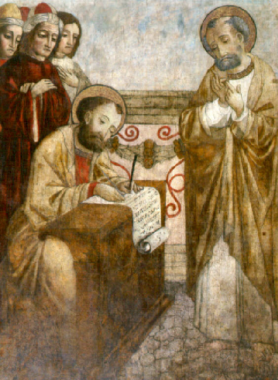 San Pietro detta il vangelo a San Marco (dipinto, opera isolata) di Maestro di Santa Maria degli Angeli a Gardone Val Trompia (inizio sec. XVI)