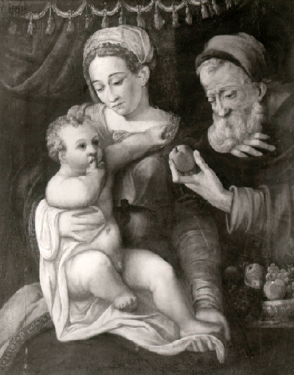 Sacra Famiglia (dipinto, opera isolata) - scuola veneta (fine sec. XVI)
