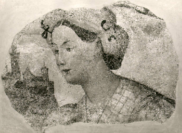 Figura femminile con copricapo (dipinto, opera isolata) di Ferramola Floriano (inizio sec. XVI)