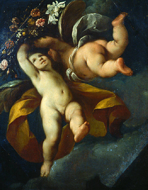 Putti con fiori (dipinto, opera isolata) di Nuvolone Giuseppe (terzo quarto sec. XVII)