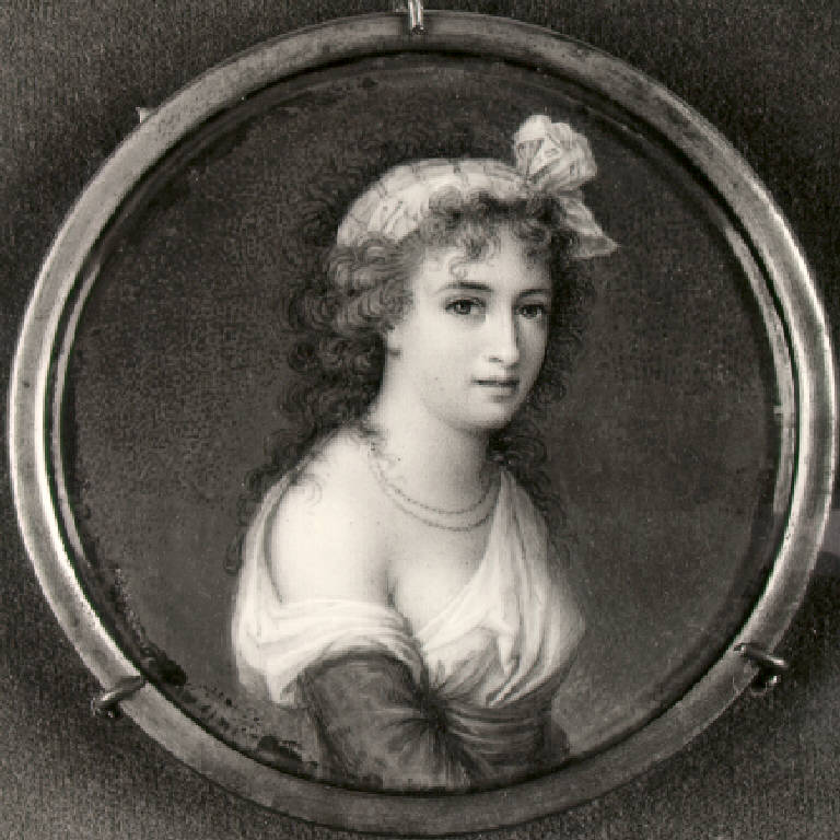Figura di giovane donna con nastro tra i capelli (dipinto, opera isolata) di Gigola Giovanni Battista (fine sec. XVIII)