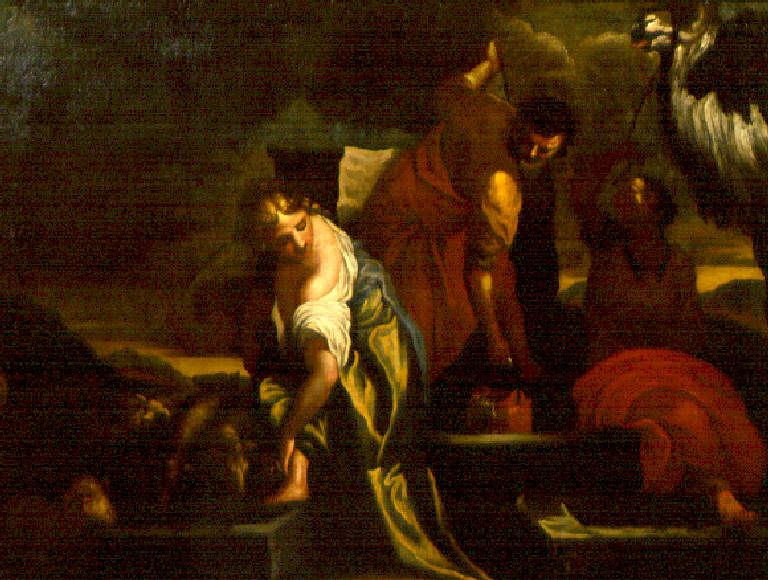 Rebecca al pozzo (dipinto, opera isolata) di Raineri Francesco Maria detto Schivenoglia (cerchia) (sec. XVIII)