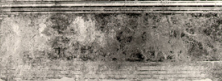 Fregio con scontro fra uomini a cavallo e a piedi e tondo (dipinto, opera isolata) - scuola bresciana (metà sec. XVI)