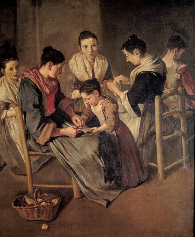 Figure femminili che lavorano (dipinto, opera isolata) di Ceruti Giacomo (primo quarto sec. XVIII)