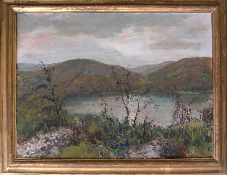 Carso - Lago di Dorbedo (dipinto, opera isolata) di Zago Luigi (secondo quarto sec. XX)