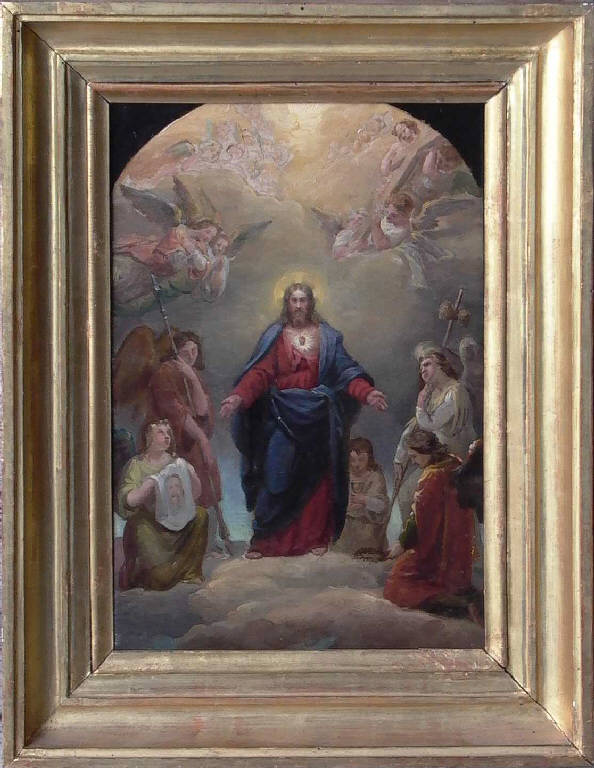 Sacro Cuore di Gesù con gli strumenti della passione (dipinto, opera isolata) di Sogni Giuseppe (sec. XIX)